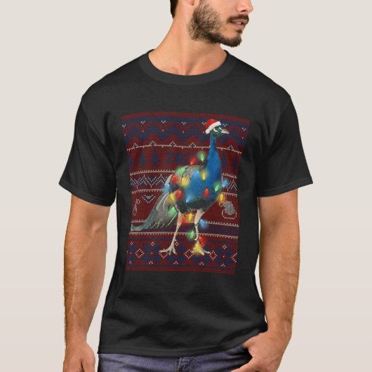 孔雀ライト醜いセーター山羊の恋人ギフトCh Tシャツ (正面)