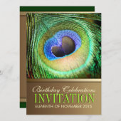 孔雀ラブ女神バースデーパーティーの招待 招待状 (正面/裏面)