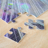 孔雀レインボーグリッター美しい輝かわいらしき ジグソーパズル (側面)