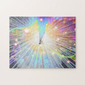 孔雀レインボーグリッター美しい輝かわいらしき ジグソーパズル (横)