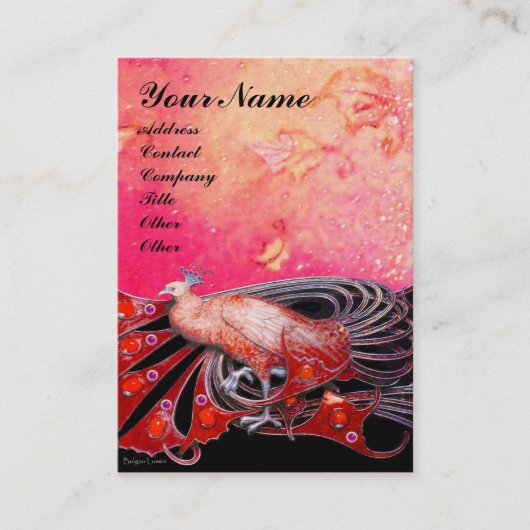 孔雀レッドブラック 名刺 (正面)