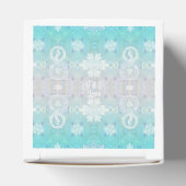 孔雀ロマン結婚ティックのハートとアクアブルー フェイバーボックス (上部)