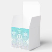 孔雀ロマン結婚ティックのハートとアクアブルー フェイバーボックス (オープン)