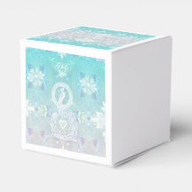 孔雀ロマン結婚ティックのハートとアクアブルー