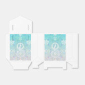 孔雀ロマン結婚ティックのハートとアクアブルー フェイバーボックス (折り畳みなし)