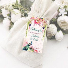 孔雀ロータス結婚インディアン感謝していのお願い ギフトタグ