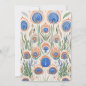 孔雀ヴィンテージ枠 |モノグラム結婚ズ 招待状 (裏面)