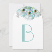 孔雀ヴィンテージ羽 招待状 (裏面)