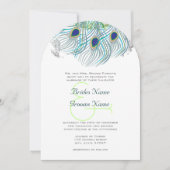 孔雀ヴィンテージ羽 招待状 (正面)
