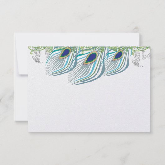 孔雀ヴィンテージ3羽ありがとう サンキューカード (裏面)