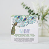 孔雀ヴィンテージ3羽と孔雀 招待状 (スタンド正面)