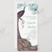 孔雀ヴィンテージ3羽 招待状 (正面)