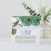 孔雀ヴィンテージ4羽と孔雀 招待状 (スタンド正面)