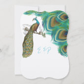 孔雀ヴィンテージ4羽ダイカット結婚ズ 招待状 (裏面)