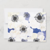 孔雀及びアネモネの花のバルミツワーの応答カード 出欠カード (裏面)