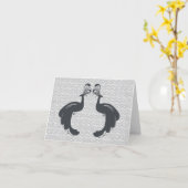 孔雀及び小石Notecard カード (黄色い花)