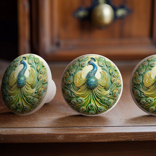 孔雀威厳のあるの豪華なセラミックのノブの引き セラミックノブ
