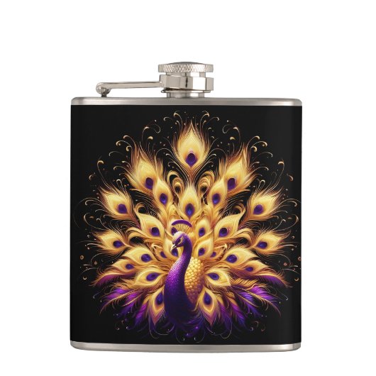 孔雀威厳のある止め フラスク (正面)