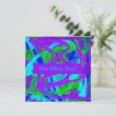 孔雀抽象芸術水彩画 カード (スタンド正面)