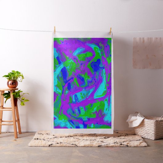 孔雀抽象芸術水彩画 ファブリック (インサイチュ)