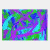 孔雀抽象芸術水彩画 ラッピングペーパーシート (正面)