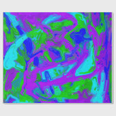 孔雀抽象芸術水彩画 ラッピングペーパー (フラット)