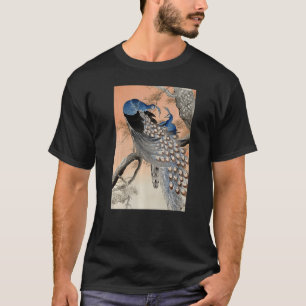 孔雀日本の浮世絵小村ヴィンテージ鳥幻想 Tシャツ