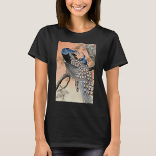 孔雀日本の浮世絵小村ヴィンテージ鳥幻想 Tシャツ