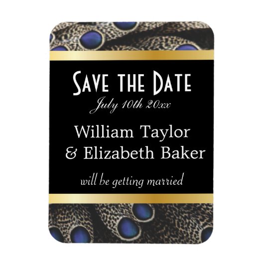 孔雀模様と金の帯 マグネット (縦)