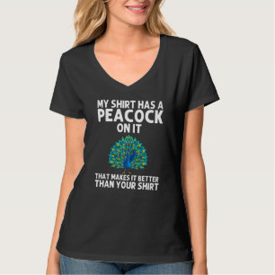 孔雀男性へ女性孔雀の鳥の羽 Tシャツ