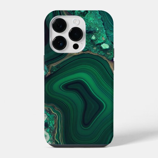 孔雀石 Cu6CO3(OH)2 iPhoneケース (裏面)