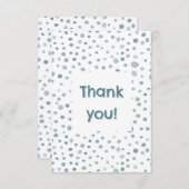 孔雀紙吹雪水色ドットサンキューカード サンキューカード (正面/裏面)