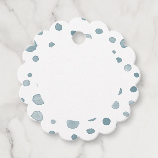 孔雀紙吹雪水色ドットメッセージカード フェイバータグ (正面)