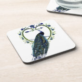 孔雀素晴らしとハート華美の花枠 コースター (左側)