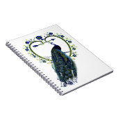 孔雀素晴らしとハート華美の花枠 ノートブック (右側)