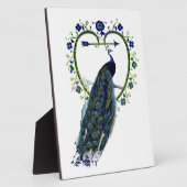 孔雀素晴らしとハート華美の花枠 フォトプラーク (側面)