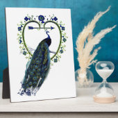 孔雀素晴らしとハート華美の花枠 フォトプラーク (側面)