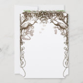 孔雀素朴ヴィンテージラブバード 招待状 (裏面)