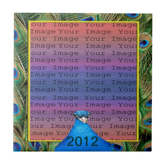 孔雀結婚瓦 タイル (正面)