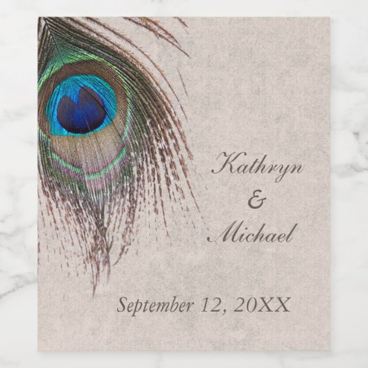 孔雀結婚羽 ワインラベル (シングルラベル)