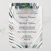 孔雀結婚羽 招待状 (正面/裏面)