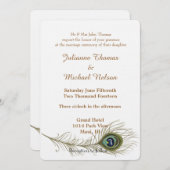 孔雀結婚羽 招待状 (正面/裏面)