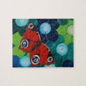 孔雀絵画蝶 ジグソーパズル (横)