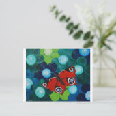 孔雀絵画蝶 ポストカード (スタンド正面)