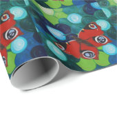 孔雀絵画蝶 ラッピングペーパー (ロールコーナー)