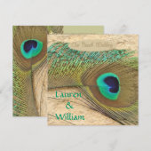 孔雀羽ビーチ結婚式招待状 招待状 (正面/裏面)
