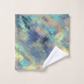 孔雀色いろいろなパターンアンサンブル バスタオルセット (ウォッシュタオル)