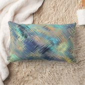 孔雀色のモダンによって走り書きされる格子縞 ランバークッション (ブランケット)