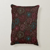 孔雀花のインドの壁紙のヴィンテージ アクセントクッション (裏面(縦))