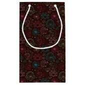 孔雀花のインドの壁紙のヴィンテージ スモールペーパーバッグ (裏面)